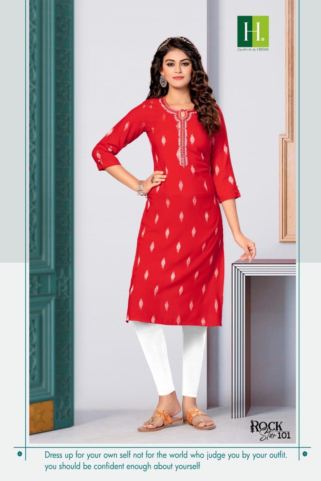Hirwa Rockstar Heavy Bombay Rayon Designer Kurti Catalog